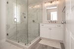 The private bathroom for the second master bedroom was made with luxury in mind
